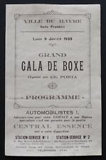 1933 Le Havre LE PERSON BOXING GALA Program Franklin Porta Boxing Room  picture