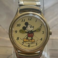 Vintage Disney Lorus Mickey Mouse Watch Gold New Battery picture