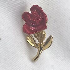 Rose Pin Gold Tone Brooch Small Costume Jewelry Vintage Flower Floral picture