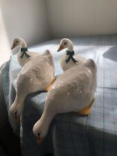 4 Vintage Porcelain Geese Ducks Decor And Shakers picture