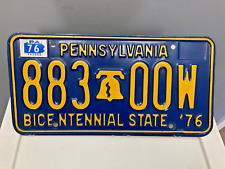 1976 Pennsylvania PA Bicentennial State License Plate - “883-00W” picture