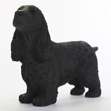 English Cocker Spaniel Figurine Hand Painted Collectible Statue Black picture