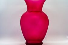 Vintage Frosted Red Glass Vase picture