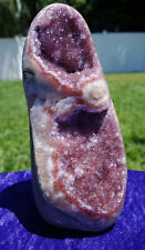Sparkling PINK AMETHYST Quartz Crystal Points in Natural Geode For Sale picture