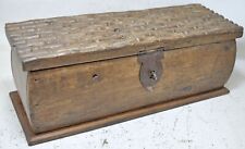 Antique Wooden Large Storage Box Original Old Hand Crafted Carved picture
