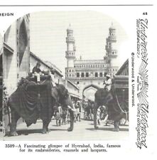 Elephants and Charminar, Hyderabad, India, 1978 Reproduction of c1910 Stereoview picture