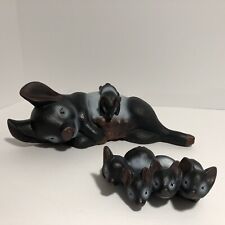 Mama Pig and Piglets Babies Figurine Porcelain Farm Animals Very Cute picture