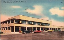Lake Worth Casino Streetview Florida Old Cars Linen Cancel WOB Postcard picture
