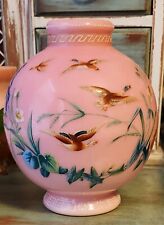 Handblown And Handpainted Bohemian Glass With Enamel Flowers-Harrach? 7 Inches  picture