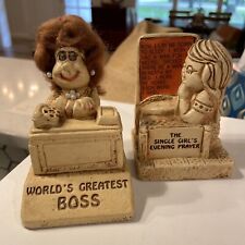 1972 & 1975 Paula Funny Novelty Figurines Greatest Boss & Single Girl picture