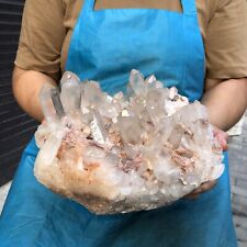 12.54LB Natural Clear white quartz crystal cluster Mineral specimen healing picture