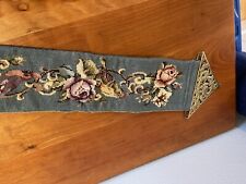 Antique needlepoint velvet front door bell wall hanging exceptional collectible picture