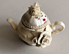 Mudpie Mini Teapot Pin Cushion Figurine Floral picture