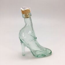 Vintage Glass High Heel Shoe Liquor Bottle Stopper Tax Stamp Empty 5.25” Italy picture