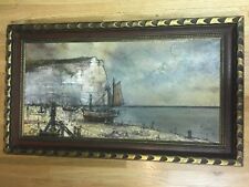 Antique Original Marius Girard Oil Painting On Wood Signed And Framed  picture