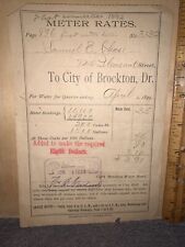 1899 Receipt -water meter bill- city of Brockton Massachusetts $3.90 picture