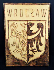 Wroclaw Eagle Crest Wooden Picture Warsaw Poland Heraldic Sheild Coat of Arms  picture
