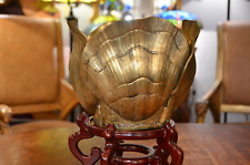 Vintage Duquette Style Solid Brass Nautilus Shell Planter Hollywood Regency picture