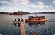 1910s LAKE MINNETONKA Minn. Postcard Shady Island Pier 