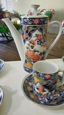 Vtg & Rare. Fukagawa Imari Porcelain Demitasse Set for 5 Floral Pattern. MINT picture