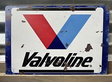 DISTRESSED LOOK VALVOLINE MOTOR OIL SIGN RETRO RUSTY WHITE picture