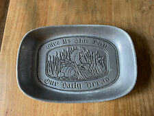 VINTAGE Give Us This Day Our Daily Bread Pewter Bread Serving Dish from Wilton picture