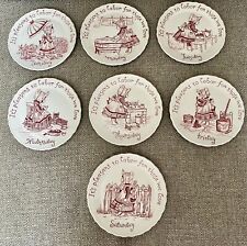 7 Days Of The Week Plates, Crownford Bone China. England picture