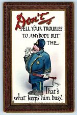 Dwig Raphael Tuck Signed Postcard Don't Tell Your Troubles Police Men c1910's picture