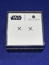 Girls Crew x Star Wars Lightsaber Duel Stud Earrings Silver Tone New picture