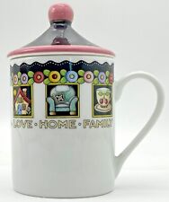 Mary Engelbreit Coffee Mug Cup with Lid Love Home Family Friend 2001 picture