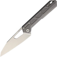 NOC Knives Chef Framelock Gray Tumbled Titanium Folding VG-10 Pocket Knife DT03 picture