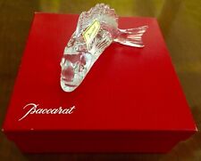 Baccarat Clear Crystal 5”Fish Swimming Bass Sculpture w Box Fish Highly-Detailed picture