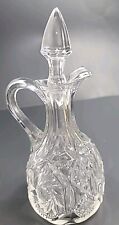 Vintage Crystal Clear Cut Glass Decanter With Stopper. Stopper Has Chip  picture