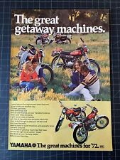 Vintage 1972 Yamaha Enduros Print Ad picture