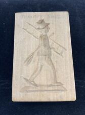 Vintage Carved Wood Springerle Cookie Stamp Mold: Chimney Sweep Man: Germany picture