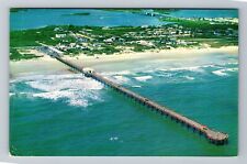 Daytona Beach FL-Florida, Sunglow Ocean Fishing Pier, Vintage Postcard picture