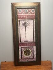 Mirror Picture Frame Of Palm Tree With Purple And Gold Accents picture