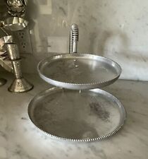 Vintage Trade Continental Hand-Wrought 2-Tiered Aluminum Tray picture