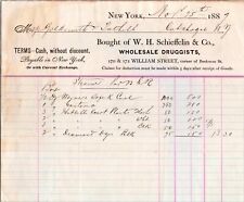 c1887 W.H. Schiefellin & Co. Druggists 170 172 William St New York NY Billhead picture