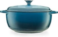 Enameled Cast Iron Round Dutch Oven  6 Qt  Turquoise picture