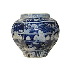 Chinese Blue White Oriental Scenery Porcelain Pot Vase ws863 picture