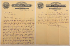 Historic Antique Letter, George Daly, First South Dakota State Legislature 1897 picture