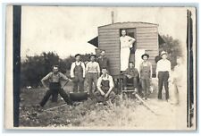1910 Exterior Occupational Employee Lunch Wagon Cook Vintage RPPC Photo Postcard picture