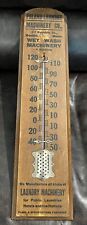WOOD THERMOMETER ANTIQUE POLAND LAUNDRY MACHINERY CO BOSTON T.B THERMOMETER CO. picture
