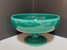 Vintage Cambridge Glass Green Pedestal Bowl picture