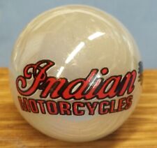 INDIAN MOTORCYCLES ADVERTISING MARBLE IRITEDECENT WHITE 1970-1980's NEW picture