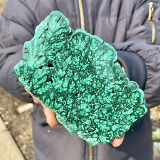 439G Natural Green Malachite Crystal Flaky Pattern Ore Specimen Quartz Healing picture