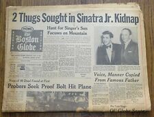 FRANK SINATRA JR KIDNAPED December 9 1963 Boston Globe newspaper; Pan Am Crash  picture