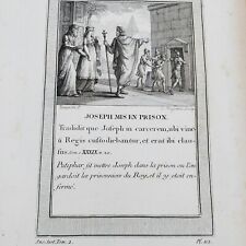 Bible Egypt Christian engraving 17th century print heavy French Joseph prison picture
