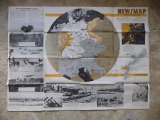 Grouping of 10 WWII NEWSMAP Posters Documents 1944-45 Germany France etc picture